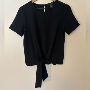 Ann Taylor Black Knot Tie Shirt Size XS